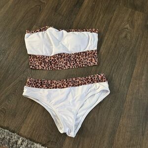 White & Cheetah bathing suit
